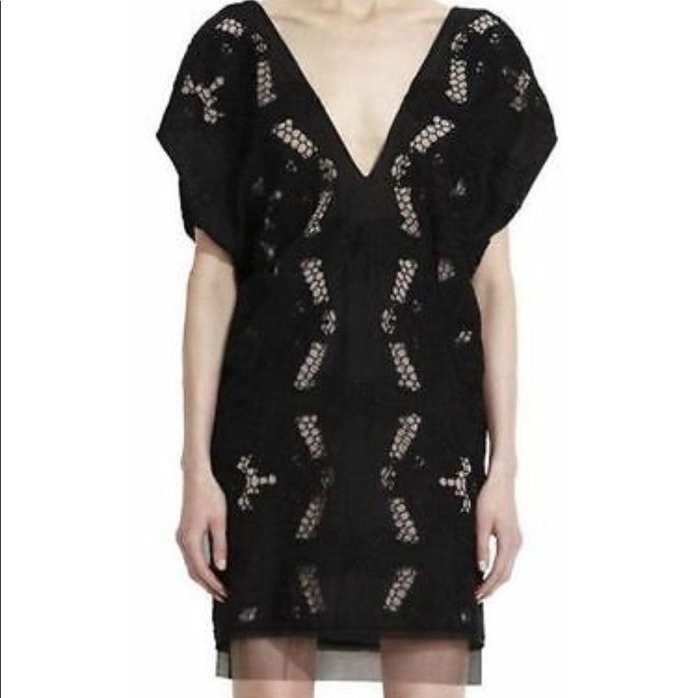 NWT BCBG MAXAZRIA RUNWAY DRESS BLACK FREJA EYELET